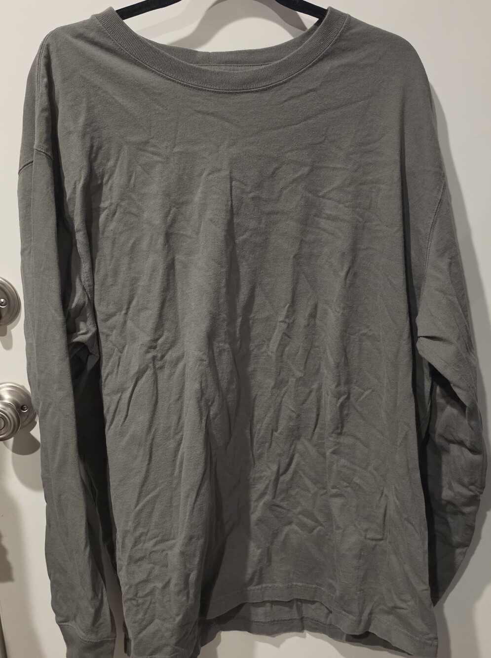 Men's Long-Sleeve Crewneck Shirt - Olive Green XL